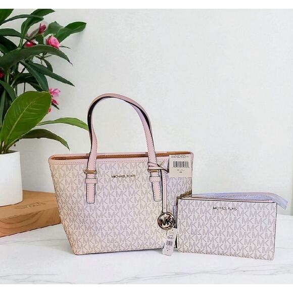 Michael Kors Zip Top Tote Bag Extra Small and Smartphone Wallet Set - Picture 8 of 8